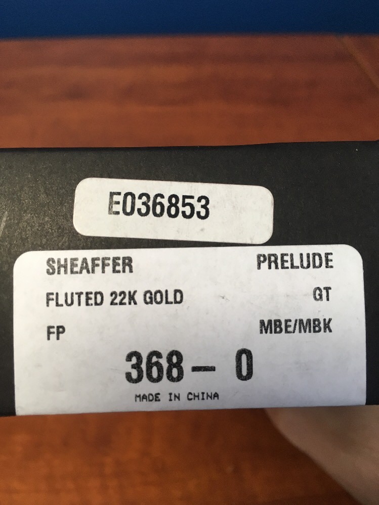 Sheaffer Prelude 22K Gold Plate “M” Nib Fountain Pen