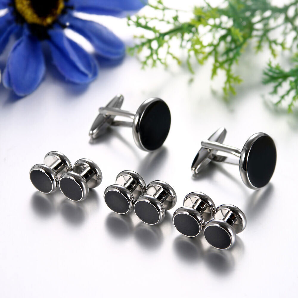 Men Classical Shirt Tuxedo Cufflinks Wedding Party Buttons Cuff Links Studs 8Pcs