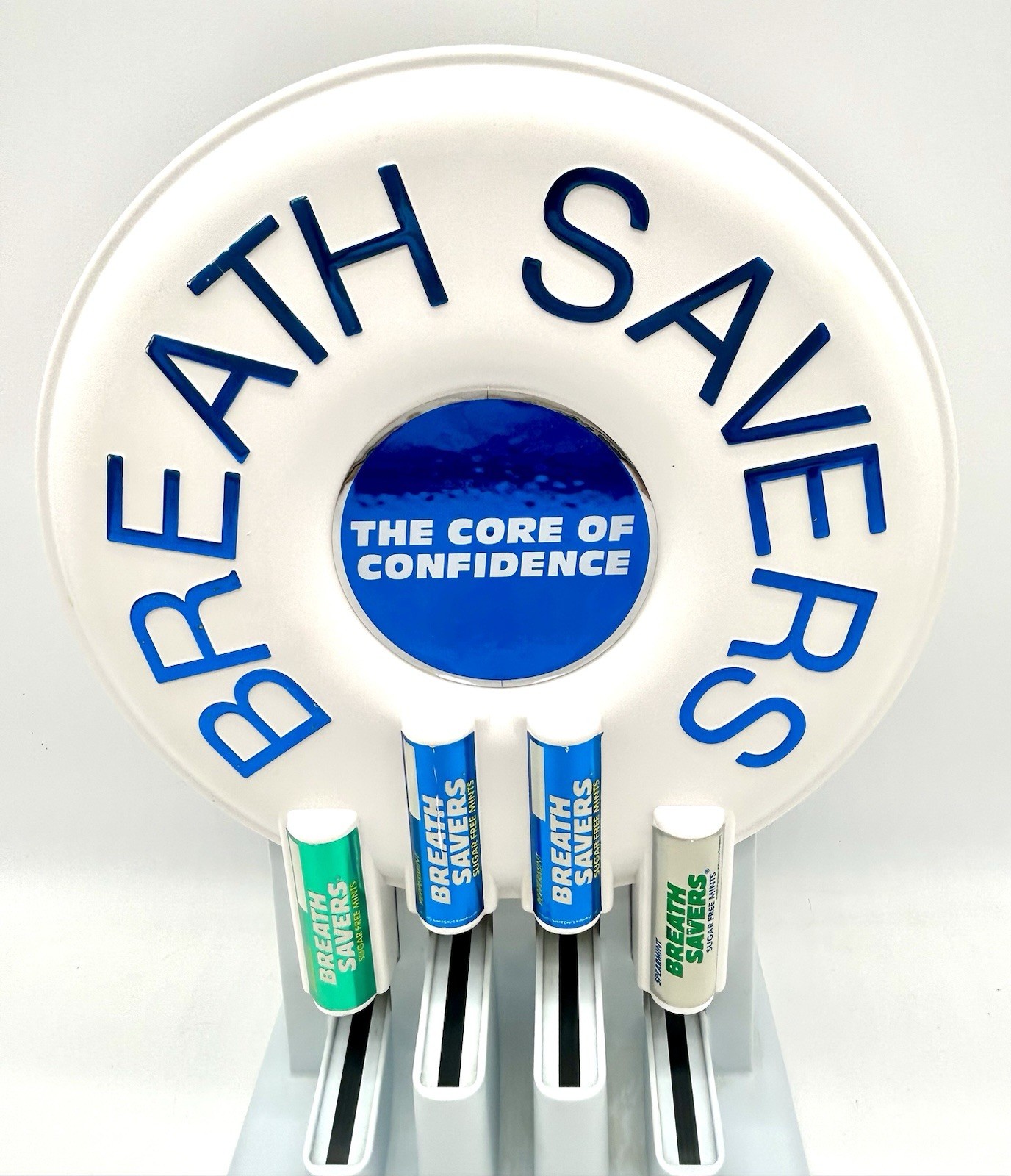 Vintage Breath Savers 16 Inch Tall Store Display Stand Mints Round Design