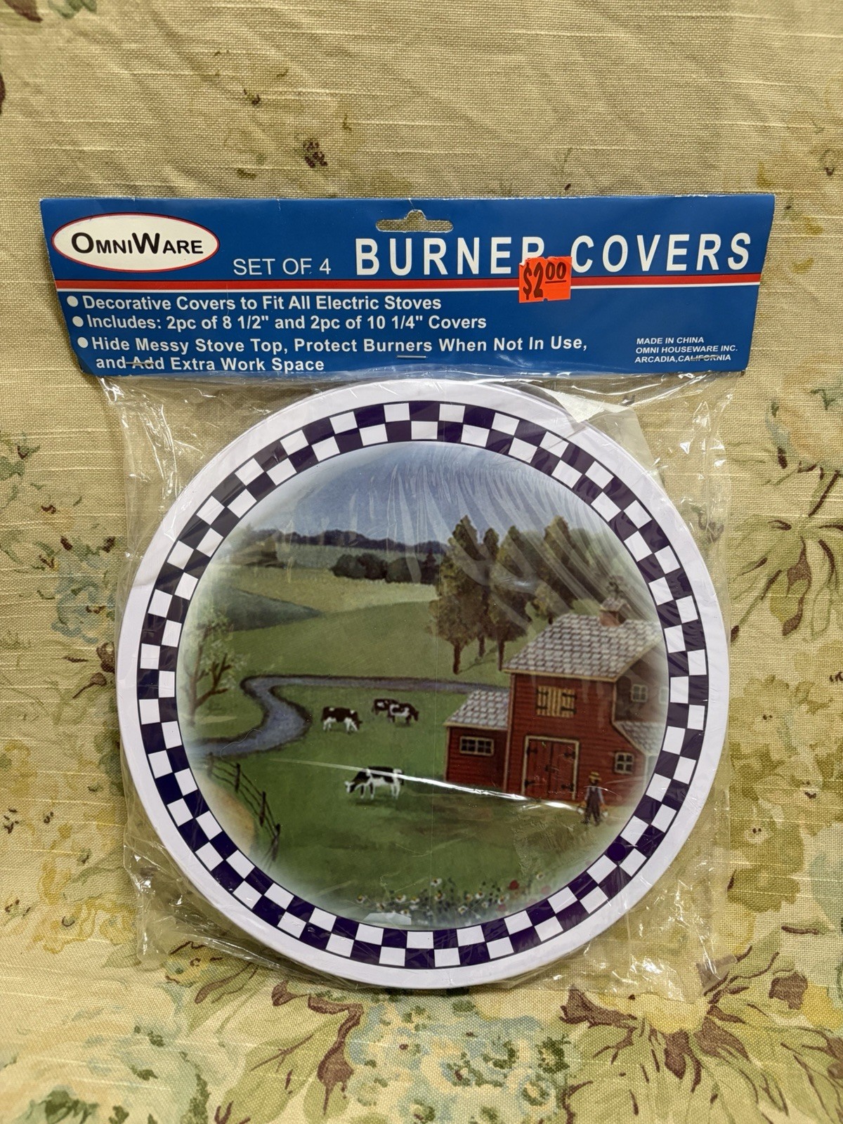 Vintage Stove Burner Covers Set of 4 New Old Stock Tin Cottagecore