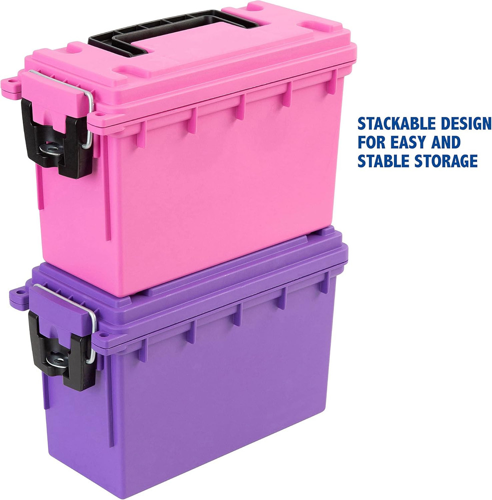 Sheffield 12631 Ammo Storage Box, Stackable .30 Cal Field Boxes, Water and Dust