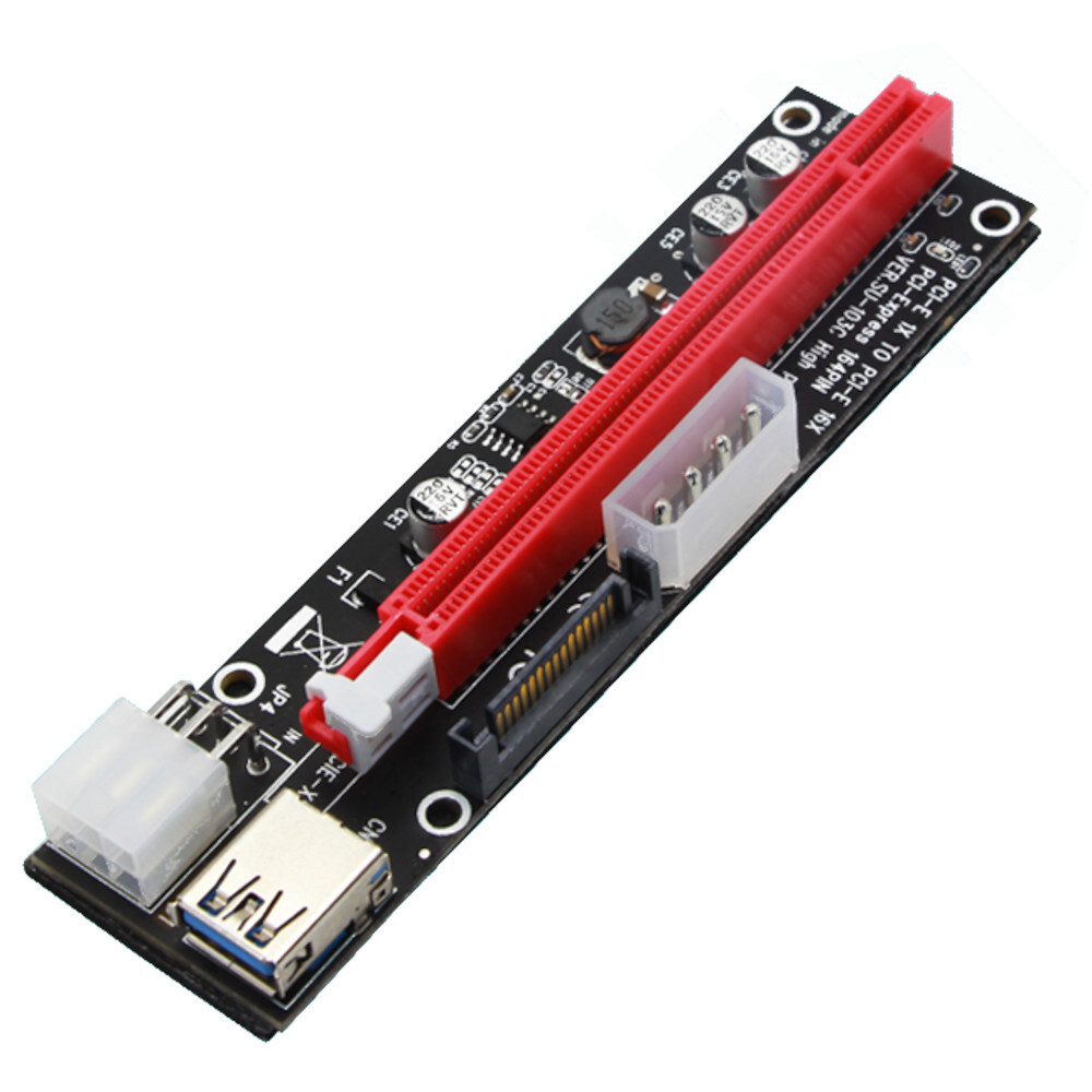 PCI-E 1x to 16x Powered USB3.0 GPU Riser Extender Adapter Card