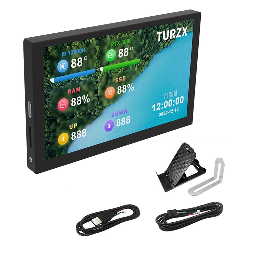 1Pc Black 5" USB Computer Secondary Screen CPU GPU RAM HDD PC Data Monitor Panel