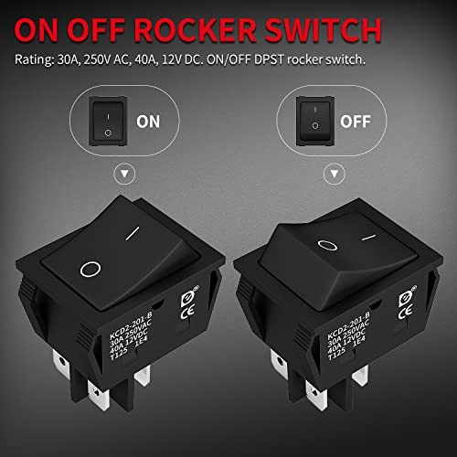 DPST KCD4 Rocker Switch 40A 12V DC 4 Pin 2 Position Switch ON Off Toggle