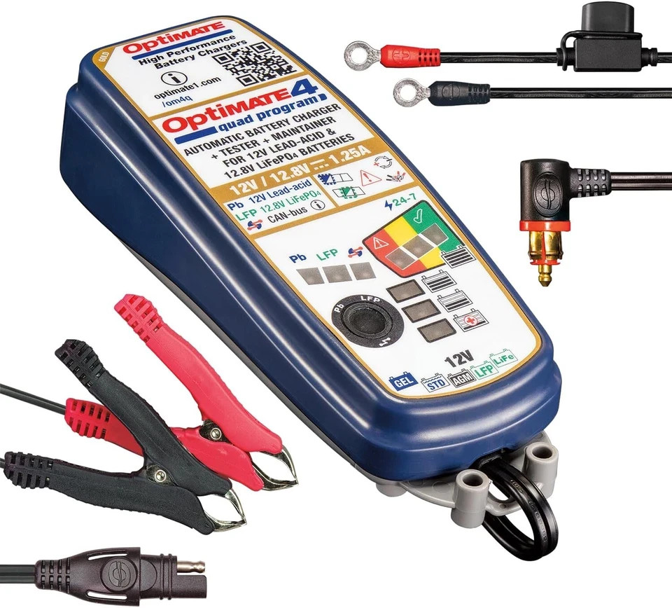 Optimate 4 Quad Program Premium Edition TM631-PR Gold 9-Step Battery Charger