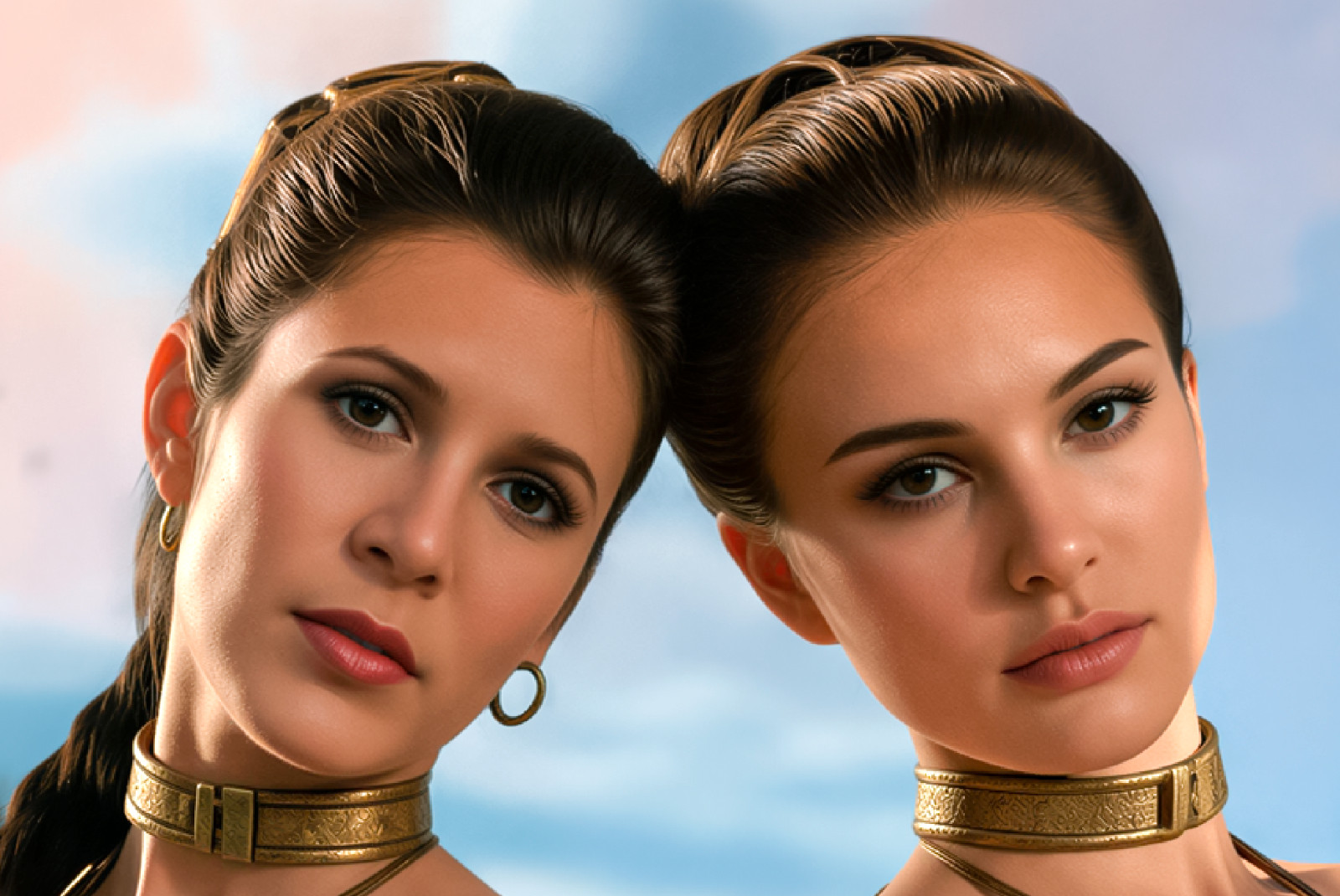 Slave Leia and Padme Amidala Sexy Star Wars Vixens Metal Sign Art 14" x 11"