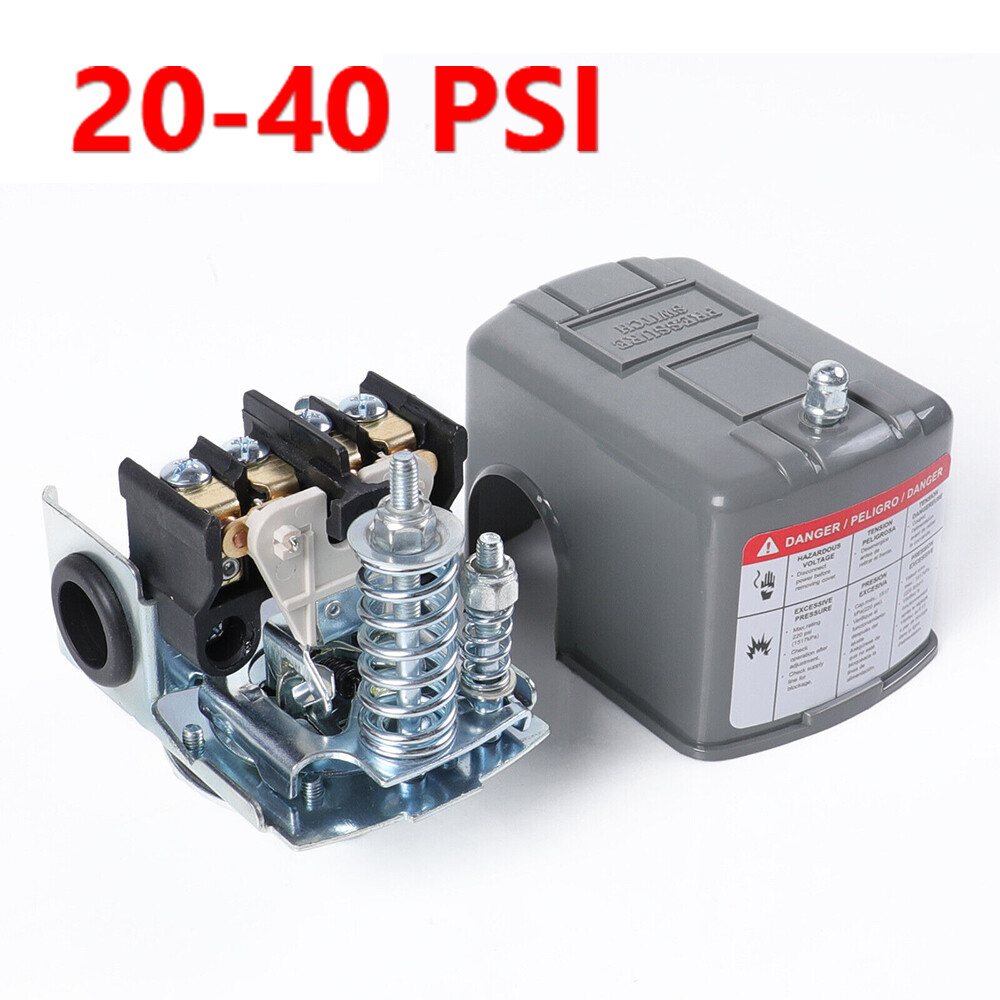 20-40 PSI Adjustable Well/Water Pump Pressure Control Switch Double Spring Pole