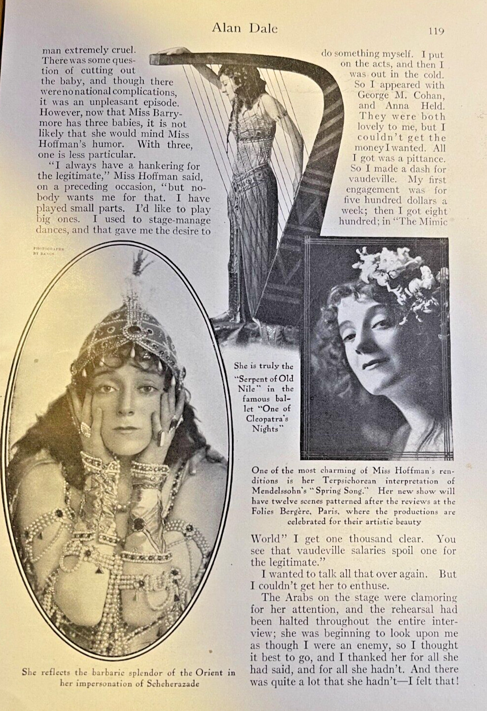 1913 Dancer Gertrude Hoffman illustrated