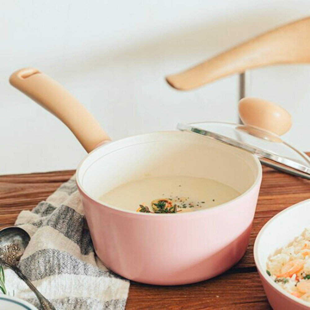 Neoflam Retro 5pc Nonstick Ceramic Coating Cookware Set with Lid, Silicone Grip