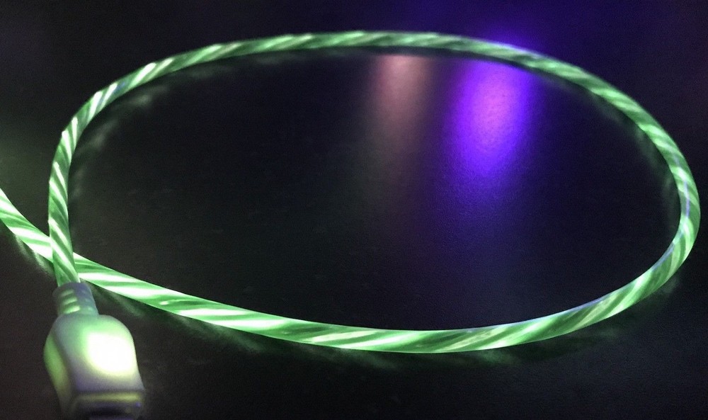 FLOW LIGHT-UP 3FT LED el data/sync USB charger cable FOR MICRO USB ANDROID PHONE