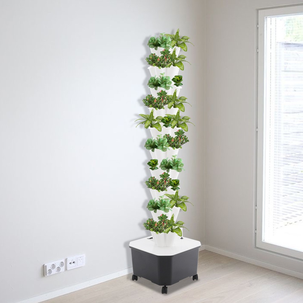Vertical 50-Pots Hydroponics Tower Set Hydroponic Growing System Home Gardening