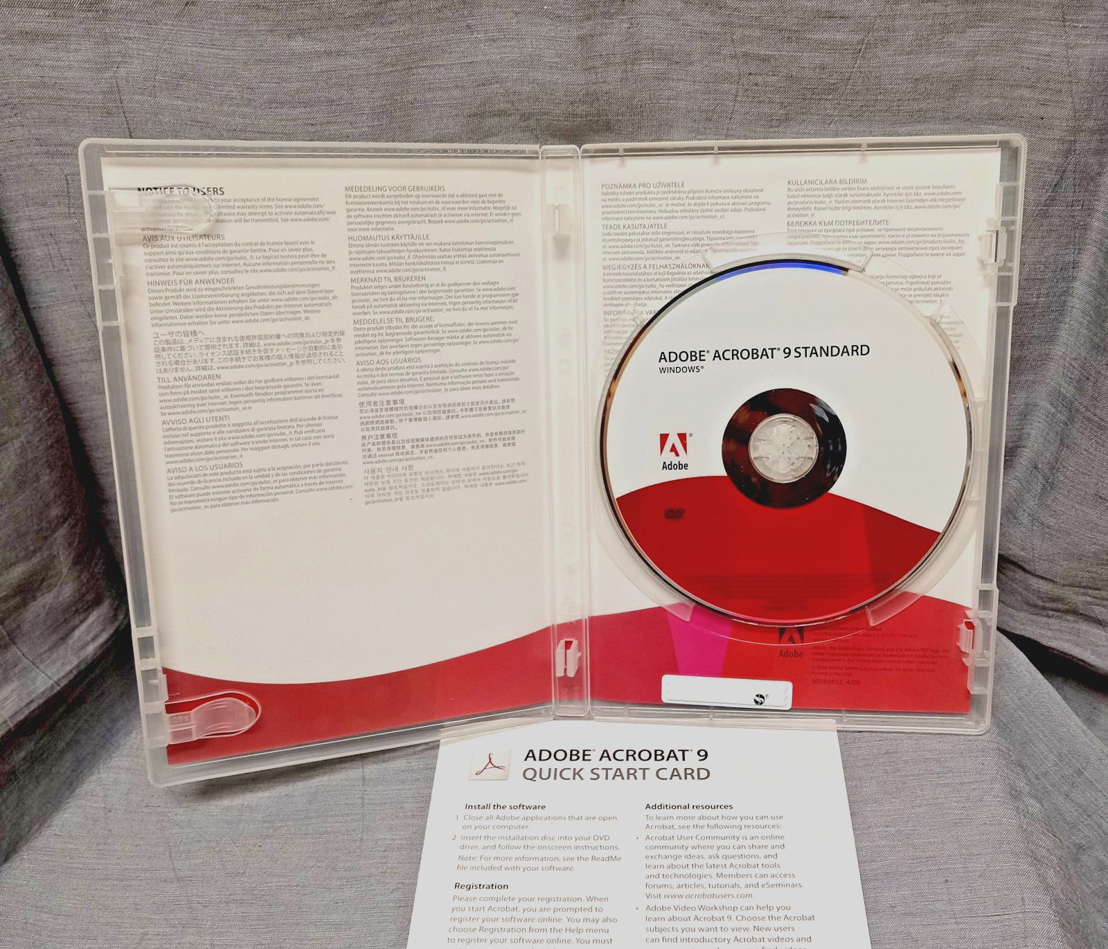Adobe Acrobat 9 Standard for Windows in Original Box Upgrade Version w/ Ser No