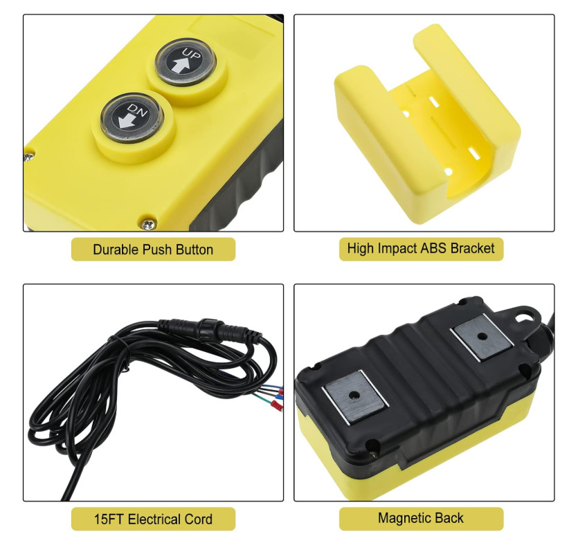 4 Wire Dump Trailer Remote Control Switch for Hydraulic Pump, 12V DC Double Acti
