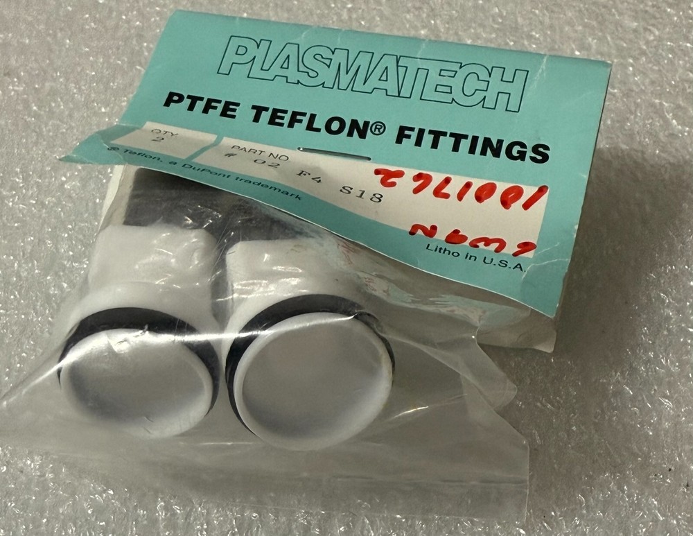 2ea Plasmatech PTFE Teflon Fitting 02 F4 S18, 18 ball socket