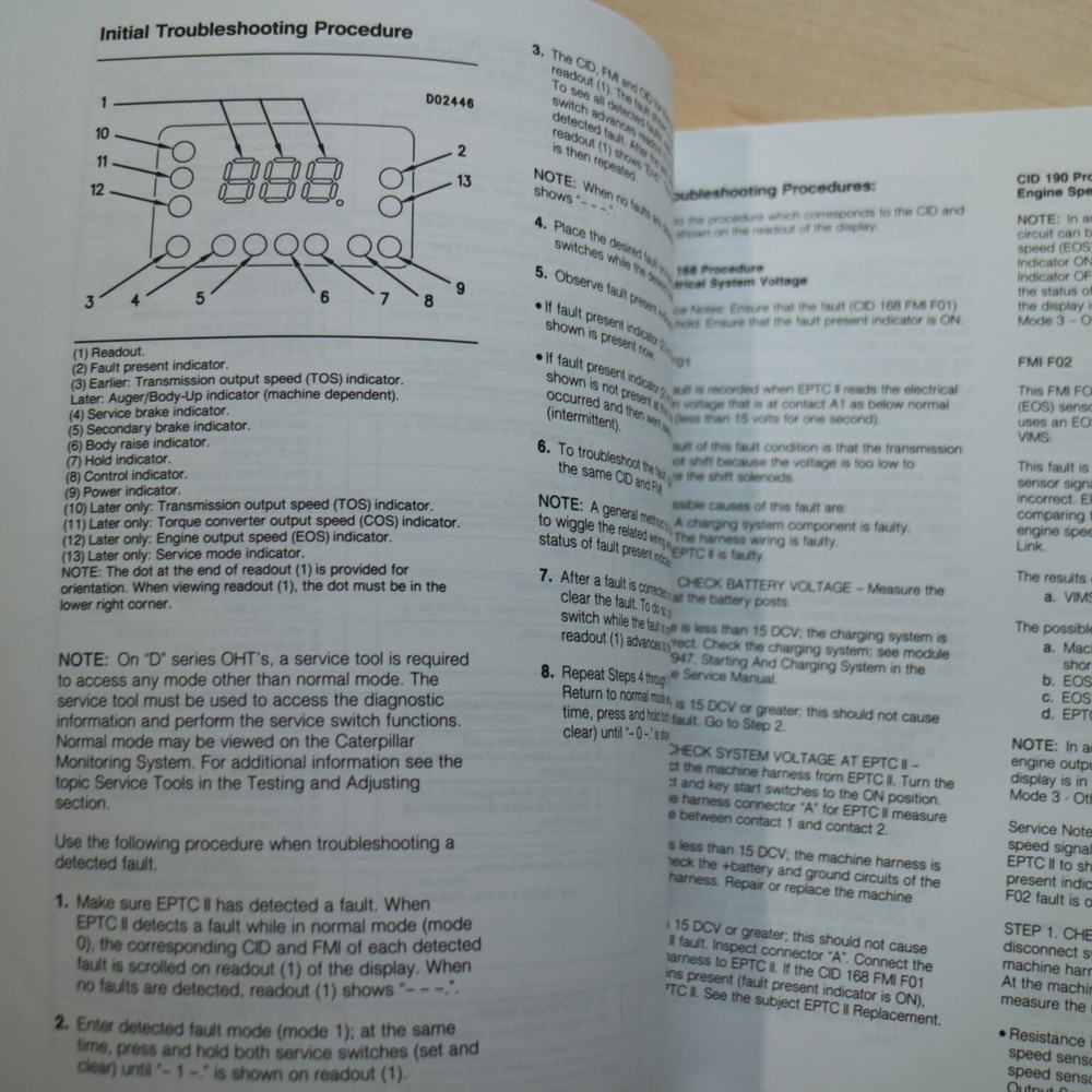 CATERPILLAR Electronic Programmable ICM Transmission Control EPTC Service Manual