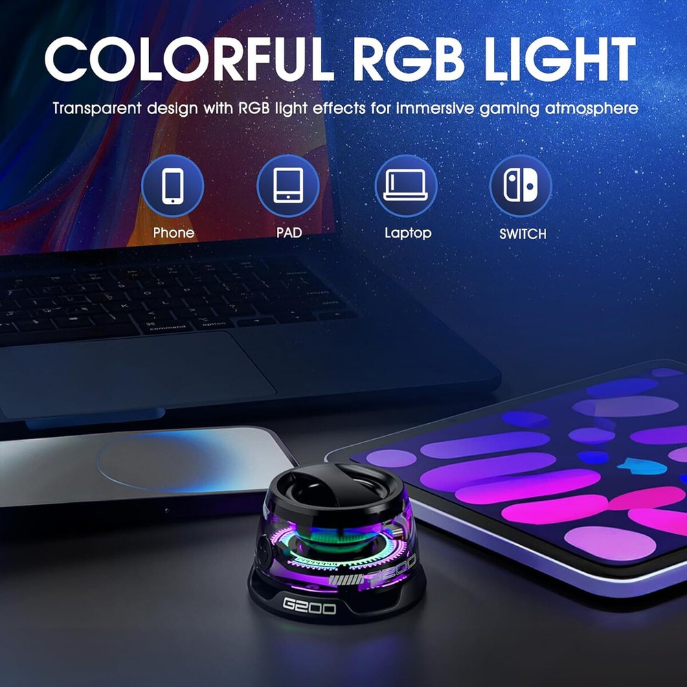 Mini Bluetooth Speaker with RGB Light Magnetic Phone Holder For iPhone Universal