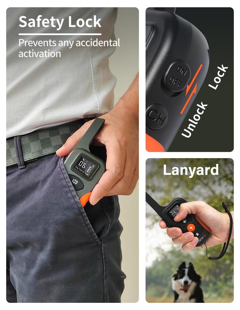 PaiPaitek Bark Activated Shock Collar with Remote - Automatic Bark and Traini...