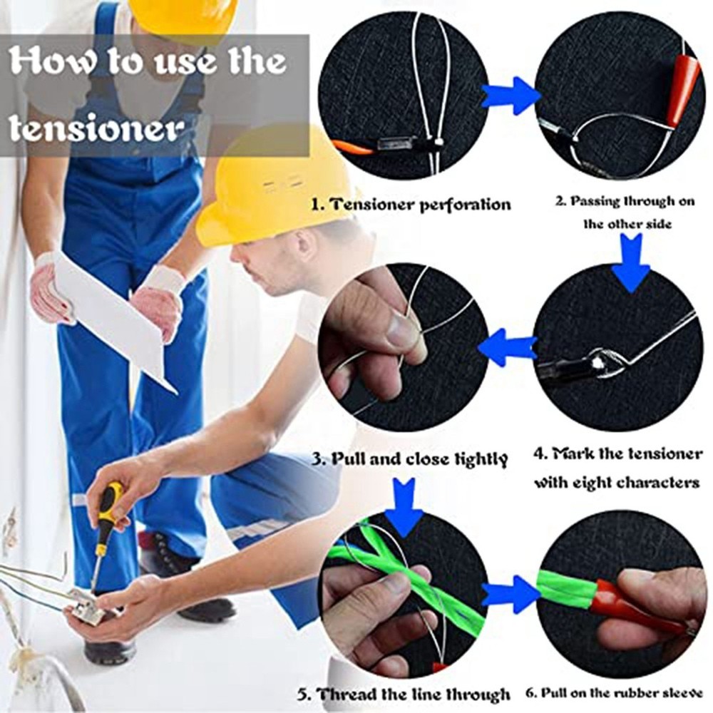 1 Set Fish Strap Cable Puller Kit 4.5mm PET Electrical Cable Puller, Green Poly9552