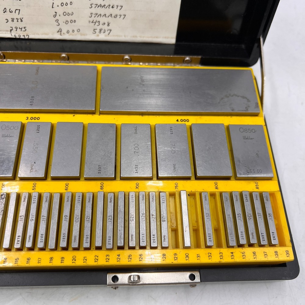 DOALL PRECISION GAGE BLOCKS PARTIAL SET RANGE SET METAL INCOMPLETE