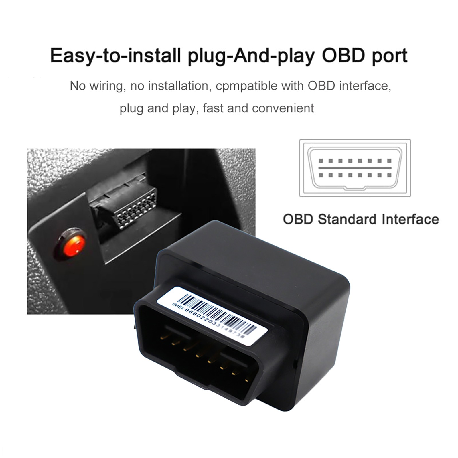 1PCS OBDII GPS Tracker GPS+LBS Apply Beidou/GPS dual satellite positioning