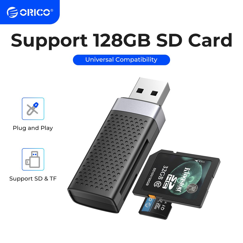 ORICO 2-in-1 USB 2.0 SD TF Card Reader for SDHC/SDXC/microSD/MicroSDHC/MicroSDXC