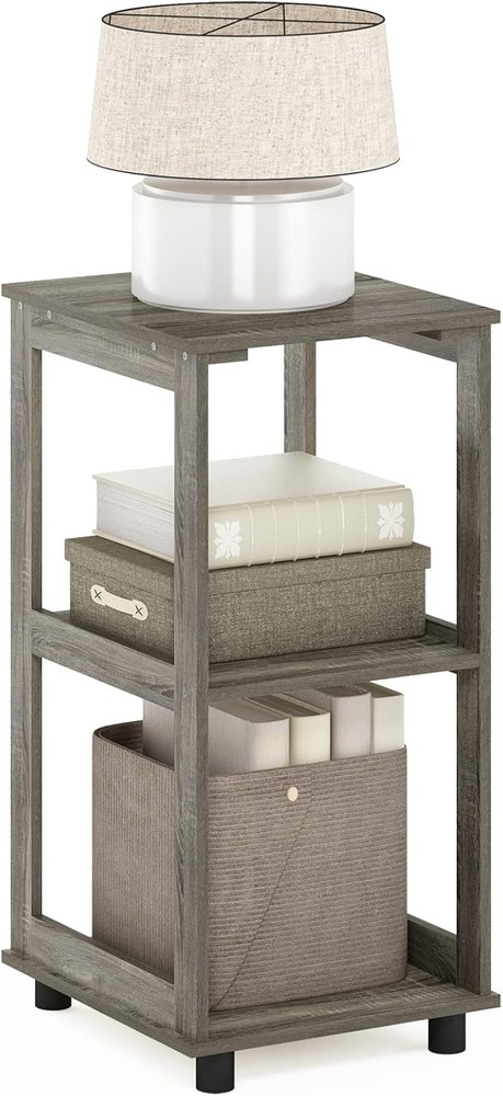 Moretti Side Table 2-Tier Stackable Metal Frame End Table W/ Open Shelf Night