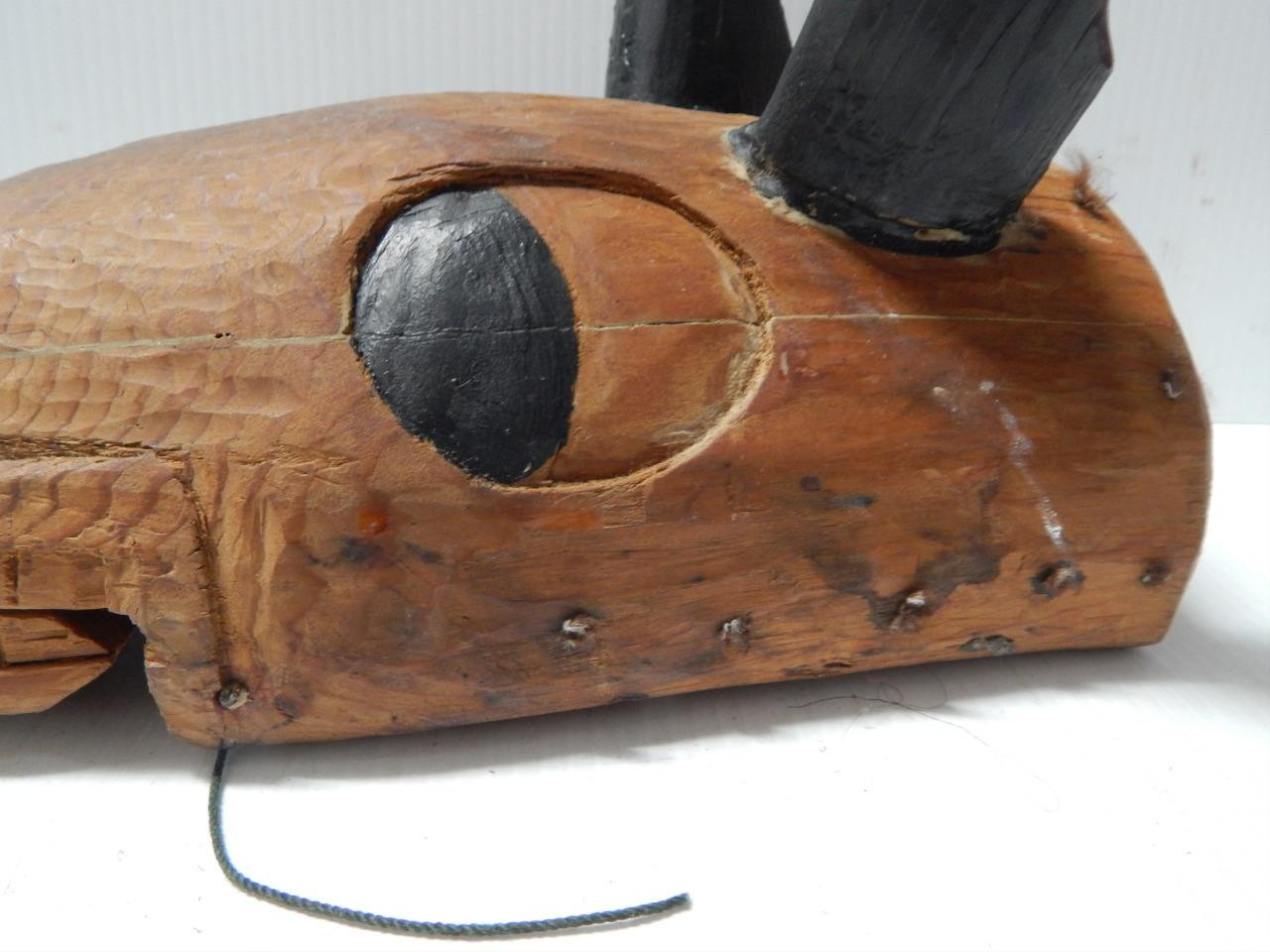 ANTIQUE c1890-1920s NW COAST ALASKA INDIAN ARTICULATED DEER MASK - XLNT!