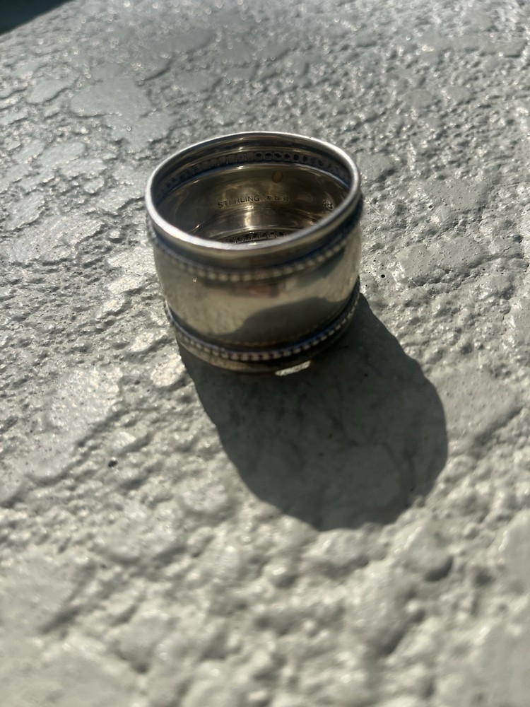Sterling Silver Antique Napkim Ring With Initials