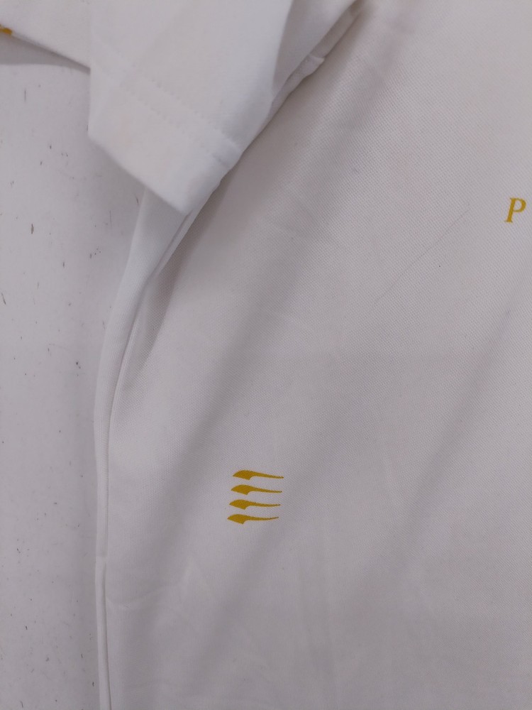 Puma Men's Polo XS White Graphic 100% Polyester Collared Basic