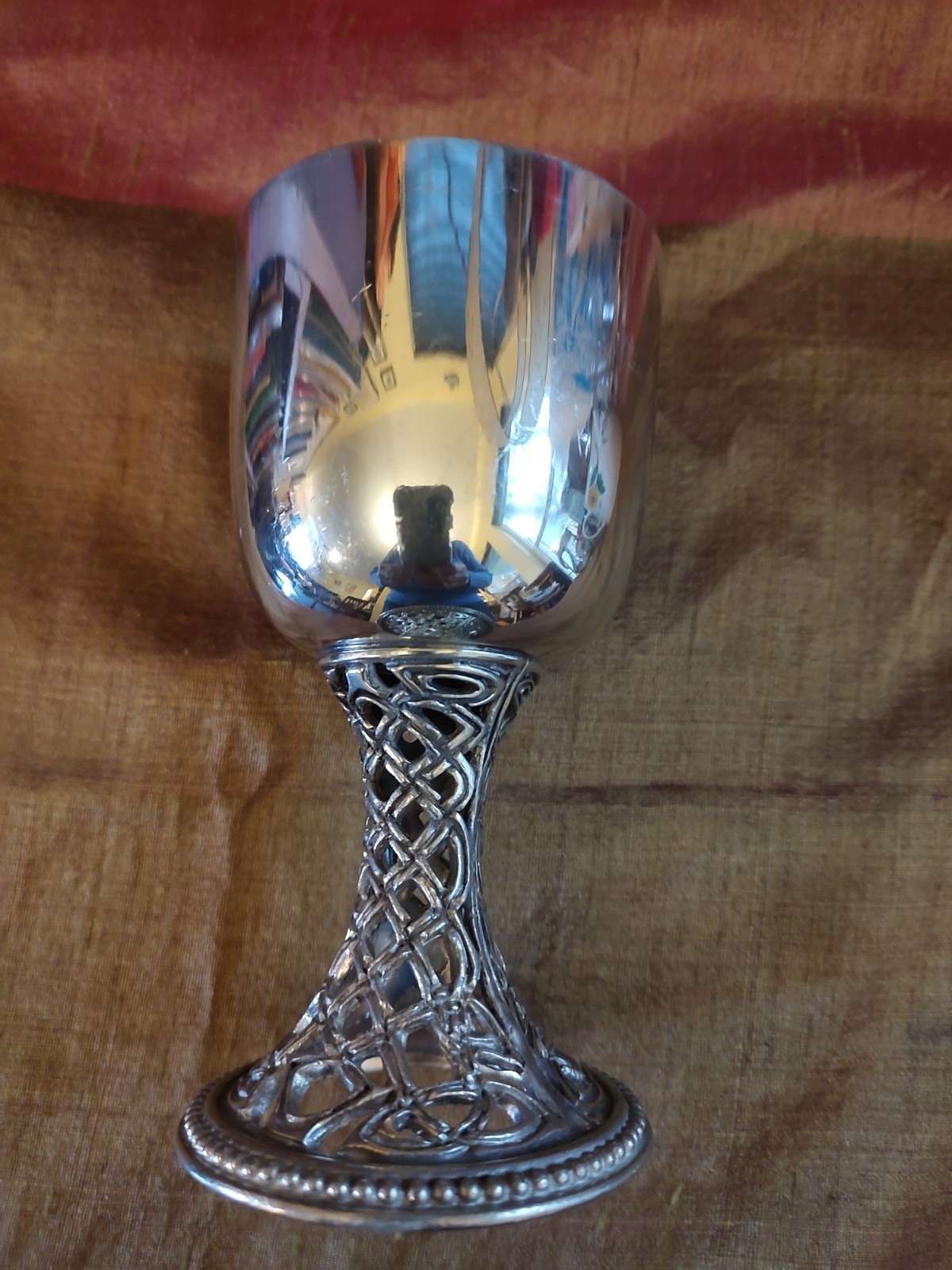Celtic Gothic Knotwork Wine Goblet/Chalice - Metal 6 Inches Tall