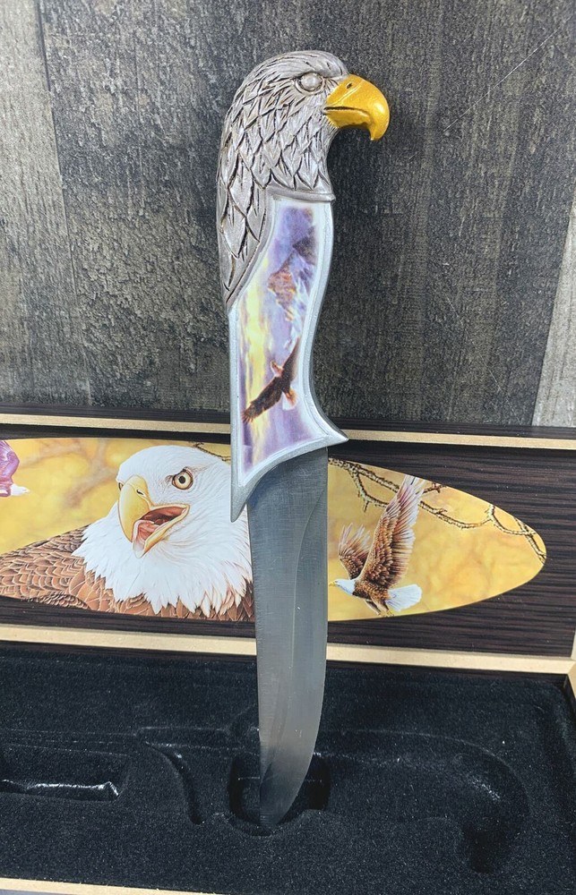 Knife With eagle head handle & Wooden Box