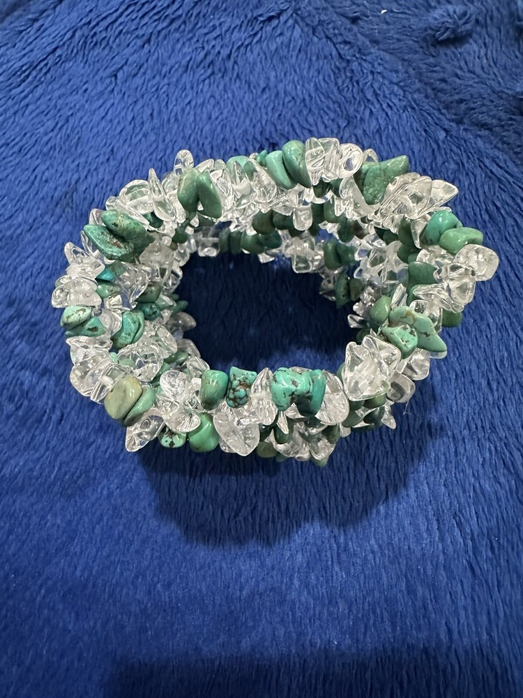 Handmade Stretchy Turquoise Adjustable Wide Bracelet