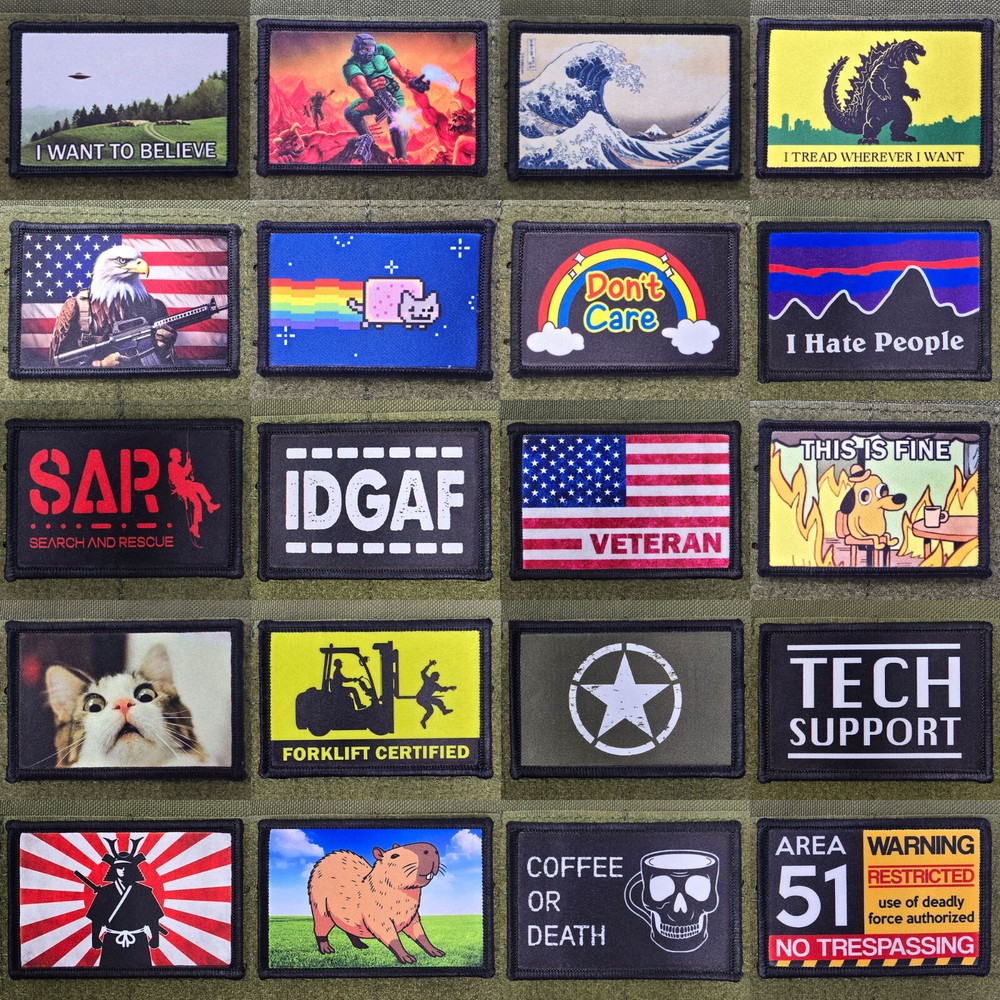 Serenity Patch Moral Tactical Meme Japanese USA Flag Hook & Loop 3x2
