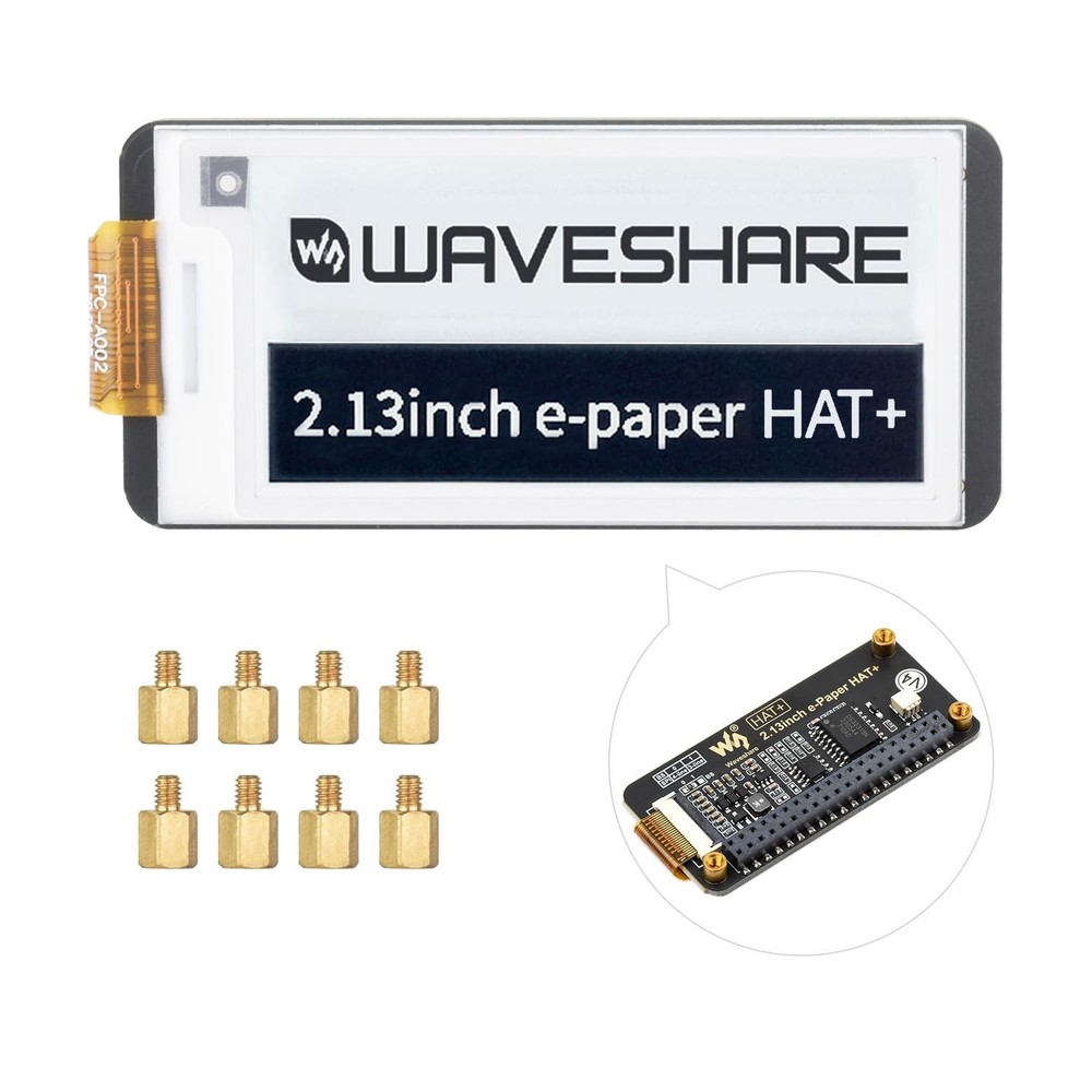 Waveshare 2.13inch E-Paper, Compatible with Raspberry Pi 5/4B/3B+/3B/ black