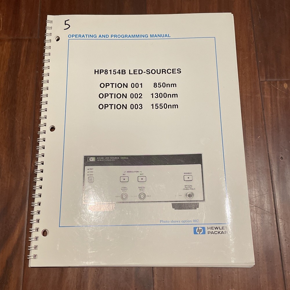 HP 8145B LED-Sources Operating & Programming Manual 08154-90012