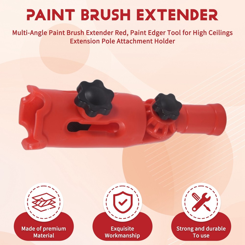 Multi-Angle Paint Brush Extender Red, Paint Edger Tool for High Ceilings,9412