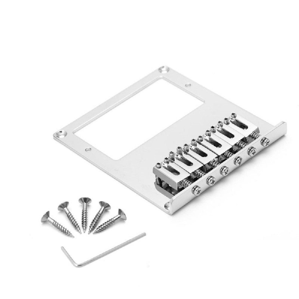 Top-Loading Chrome 6 String Hardtail Guitar Bridge for Tele Telecaster Guitar