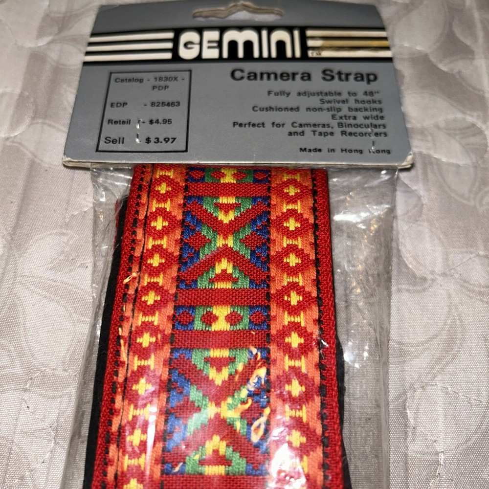 Vintage Gemini Camera Strap Fully Adjustable Swivel Hooks New