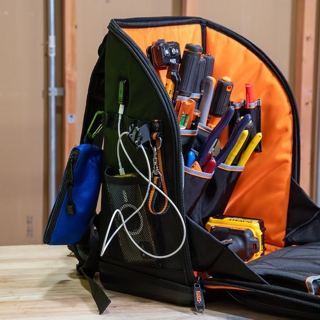 Klein Tools Tradesman Pro Tool Station Tool Bag Backpack, 27 Pockets