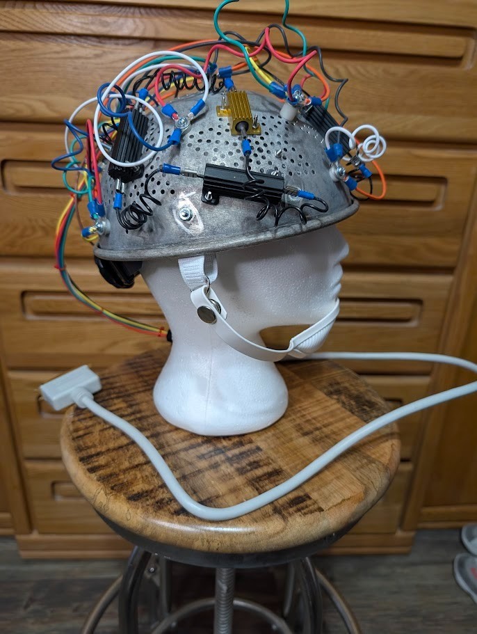 Fan-made Ghostbusters -like Colander Aura Hat