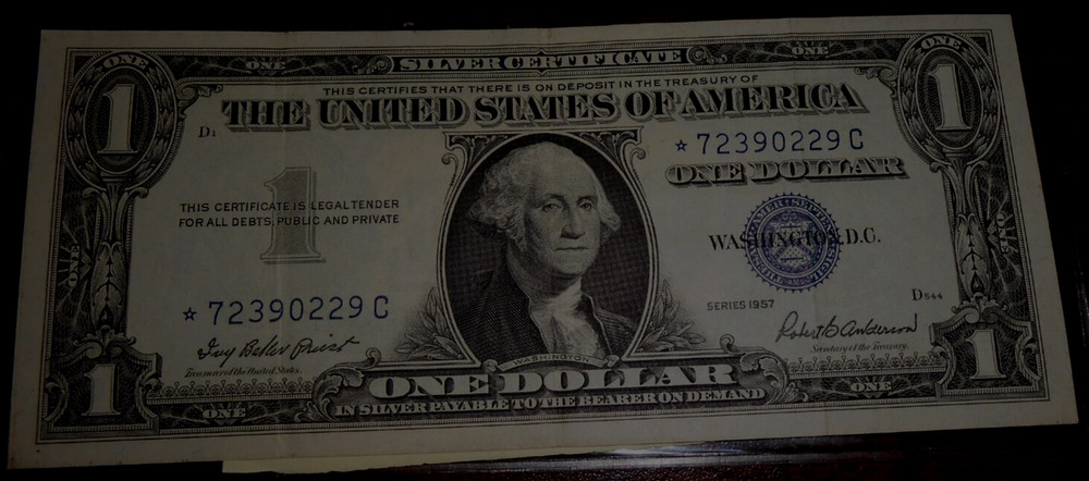 1957 Silver Certificate Star Note EXTRA FINE - ABOUT UNCIRCULATED - * 72390229 C