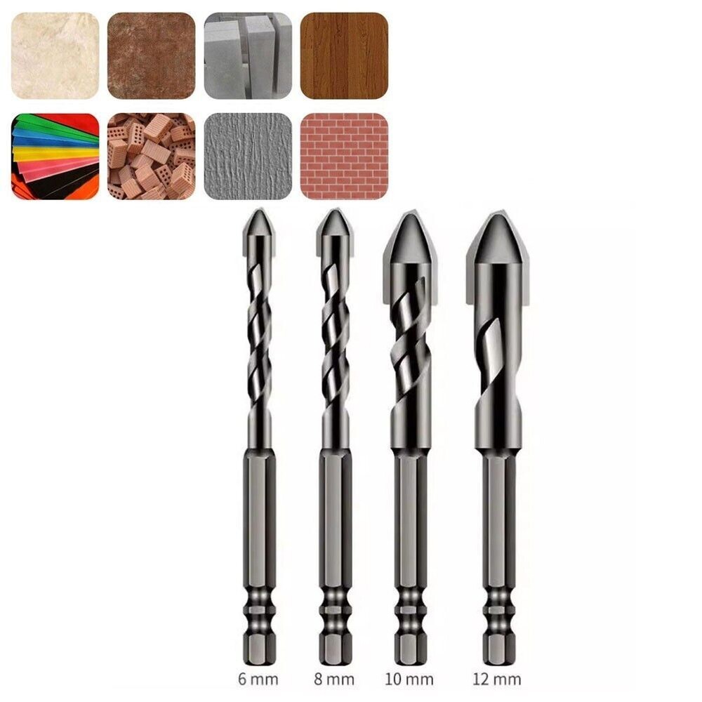 4pcs High-Strength Eccentric Twist Drill Bit, Oblique Head Eccentric Drill Bit
