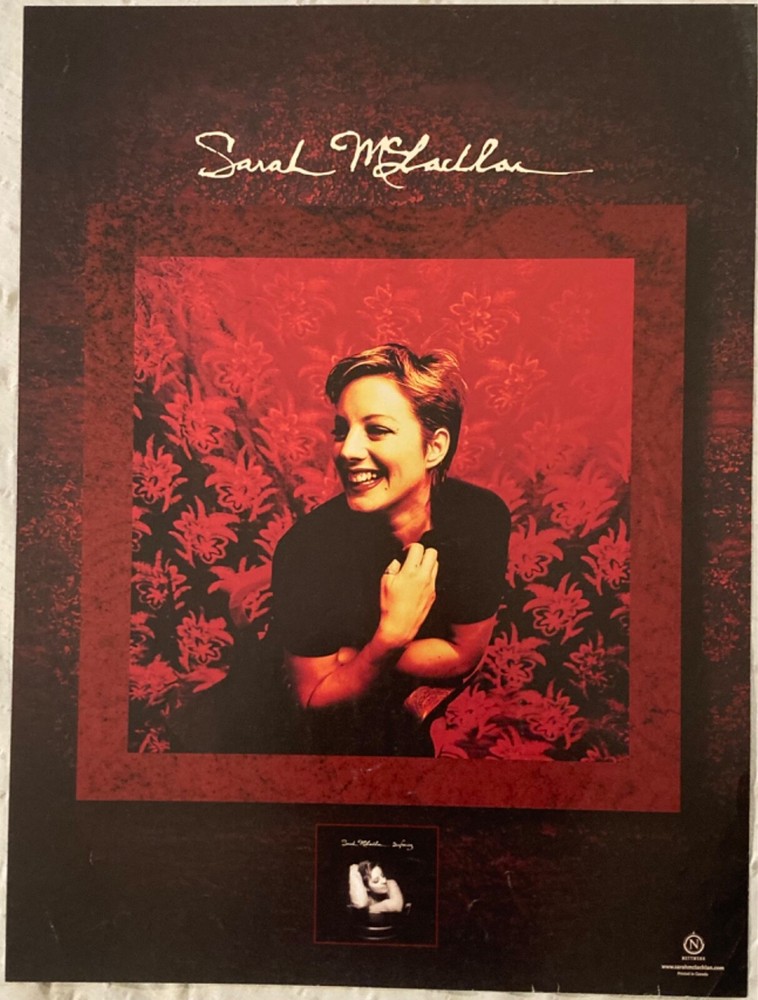 Sarah McLachlan 1997 Two-Sided Canadian Promo Poster Surfacing Nettwerk L
