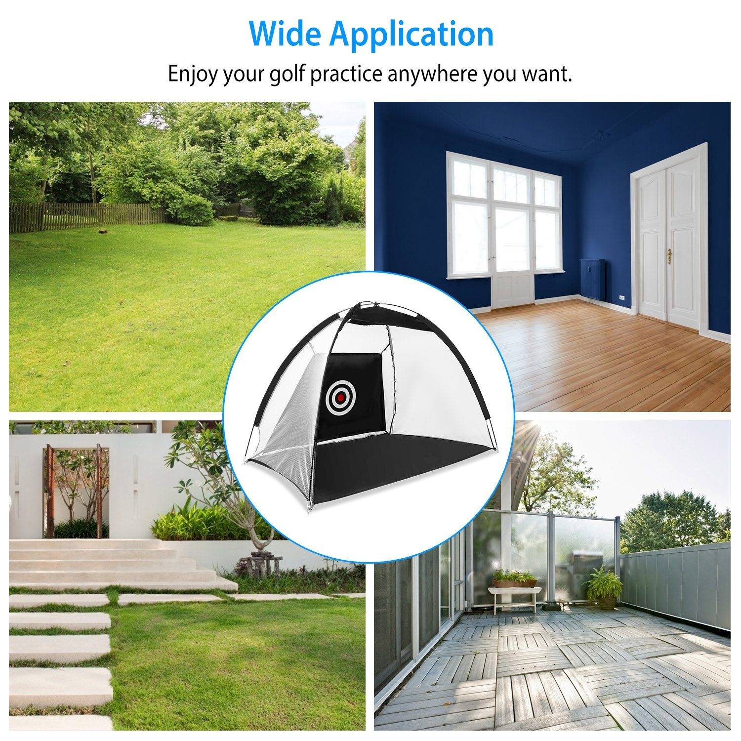 Golf Practice Net Golf Hitting Aid Training Chipping w/ Target Backyard Outdoor