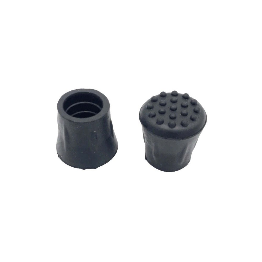 7/8 " Extra Grip Black Rubber Replacement Cane Tips - 2 Pack