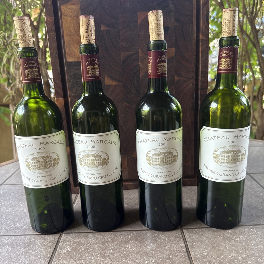 (4) 2005 Chateau Margaux Empty Bottles With Corks