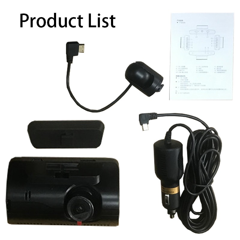 3 inch Car DVR G-sensor Front+Inside Camera Driving Video Recorder Touch Screen