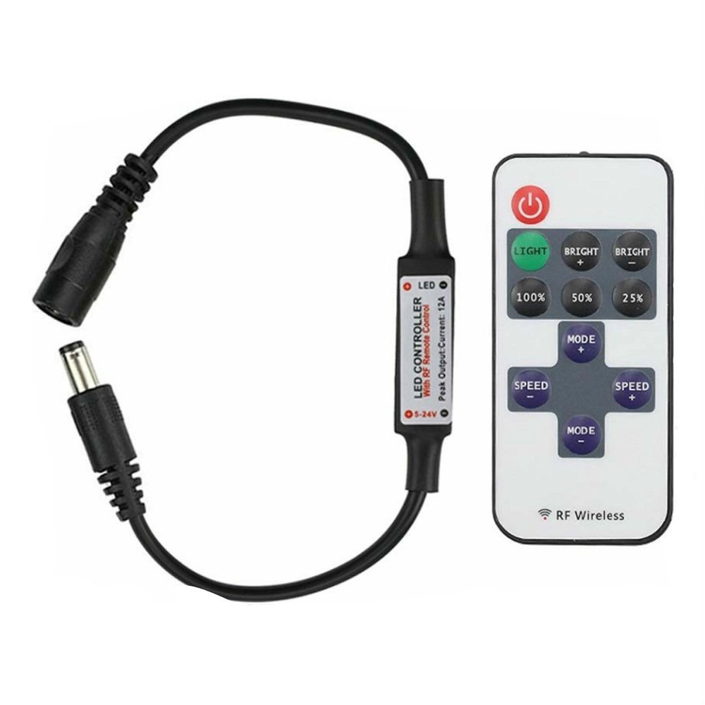 DIY LED Dimmer Controller RF Wireless Single Color 12–24V Inline