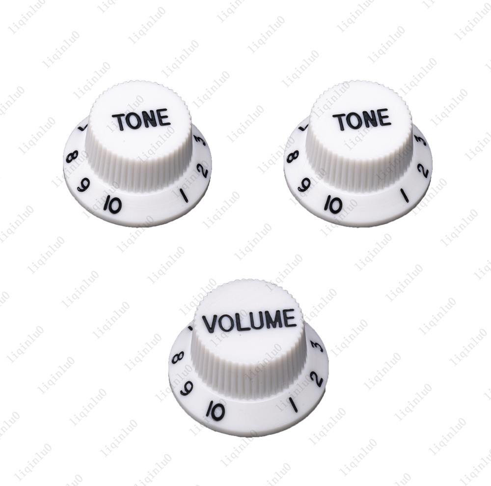 White/ Black Numbers ST Guitar Knobs Volume Tone Knob For Stratocaster