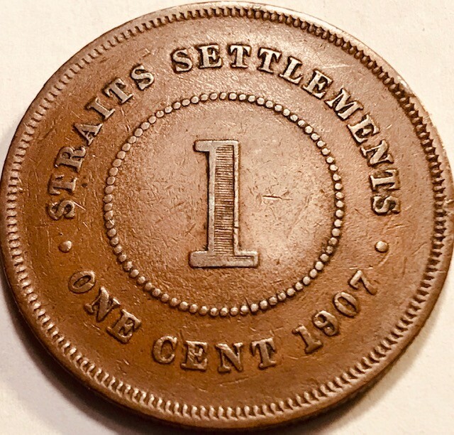STRAITS SETTLEMENTS - Edward VII - One Cent - 1907 - KM-19 - Extra Fine